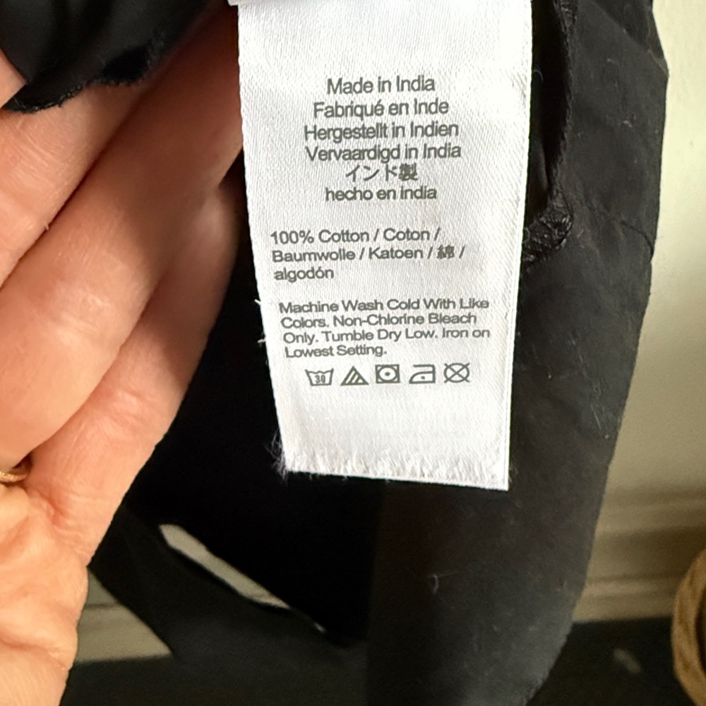 J. Crew Black cotton poplin Puff-Sleeve Button Midi Dress XS - Picture 7 of 8